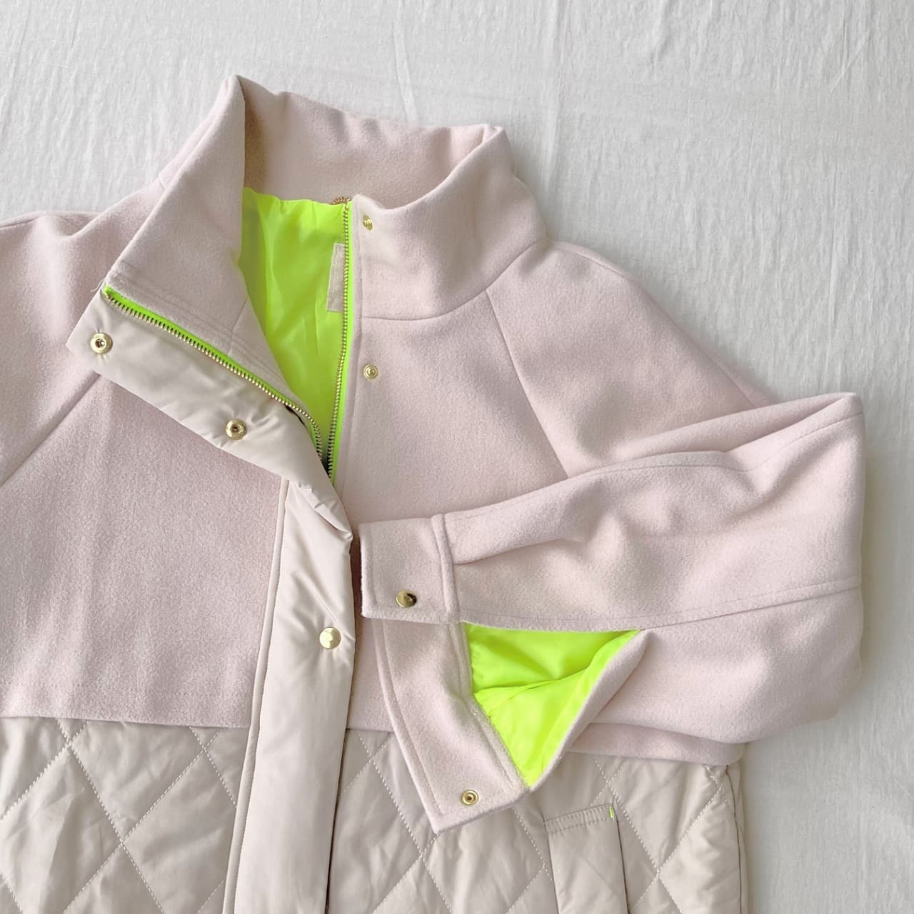 キルトオーバーコート アイボリー Free