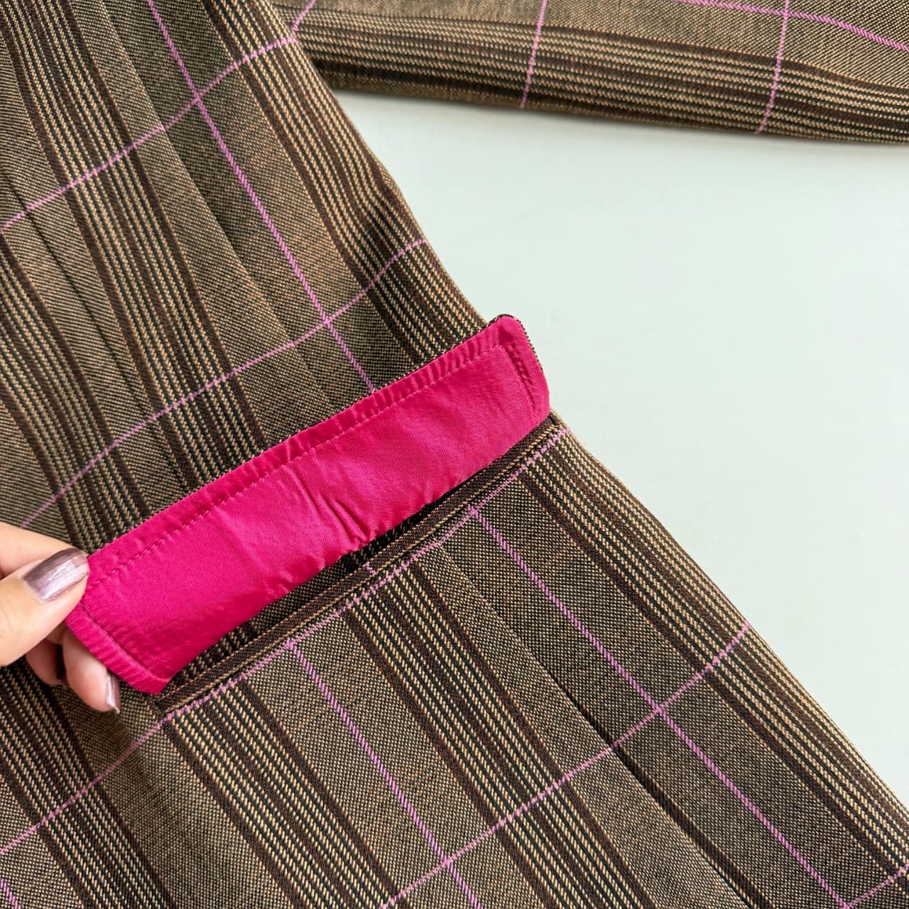 チェックジャケット ブラウン Free