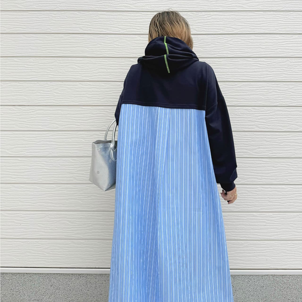 フーディーシャツドッキングワンピース アイボリー Free