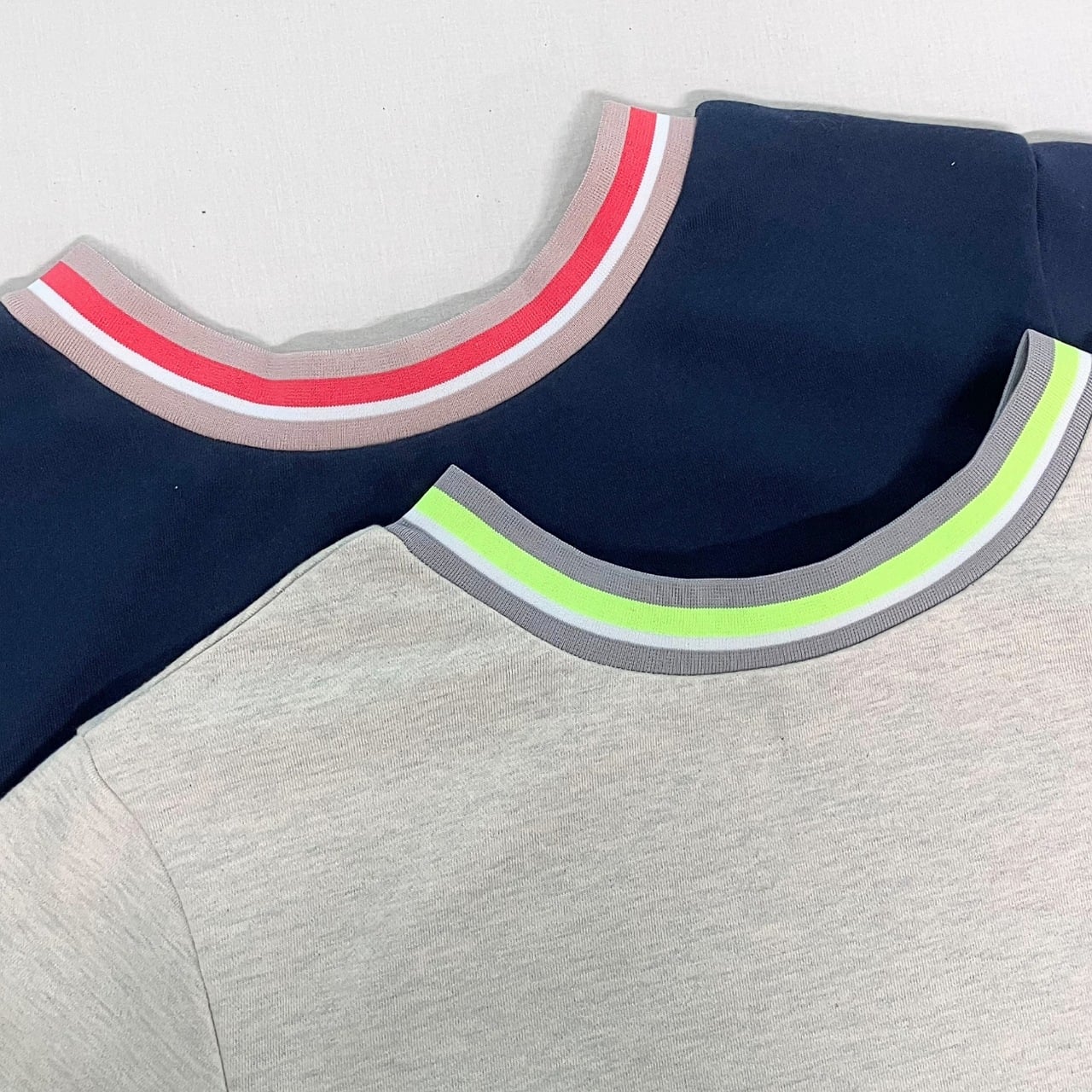 リブネックオープンZIPトップス ライトグレー Free