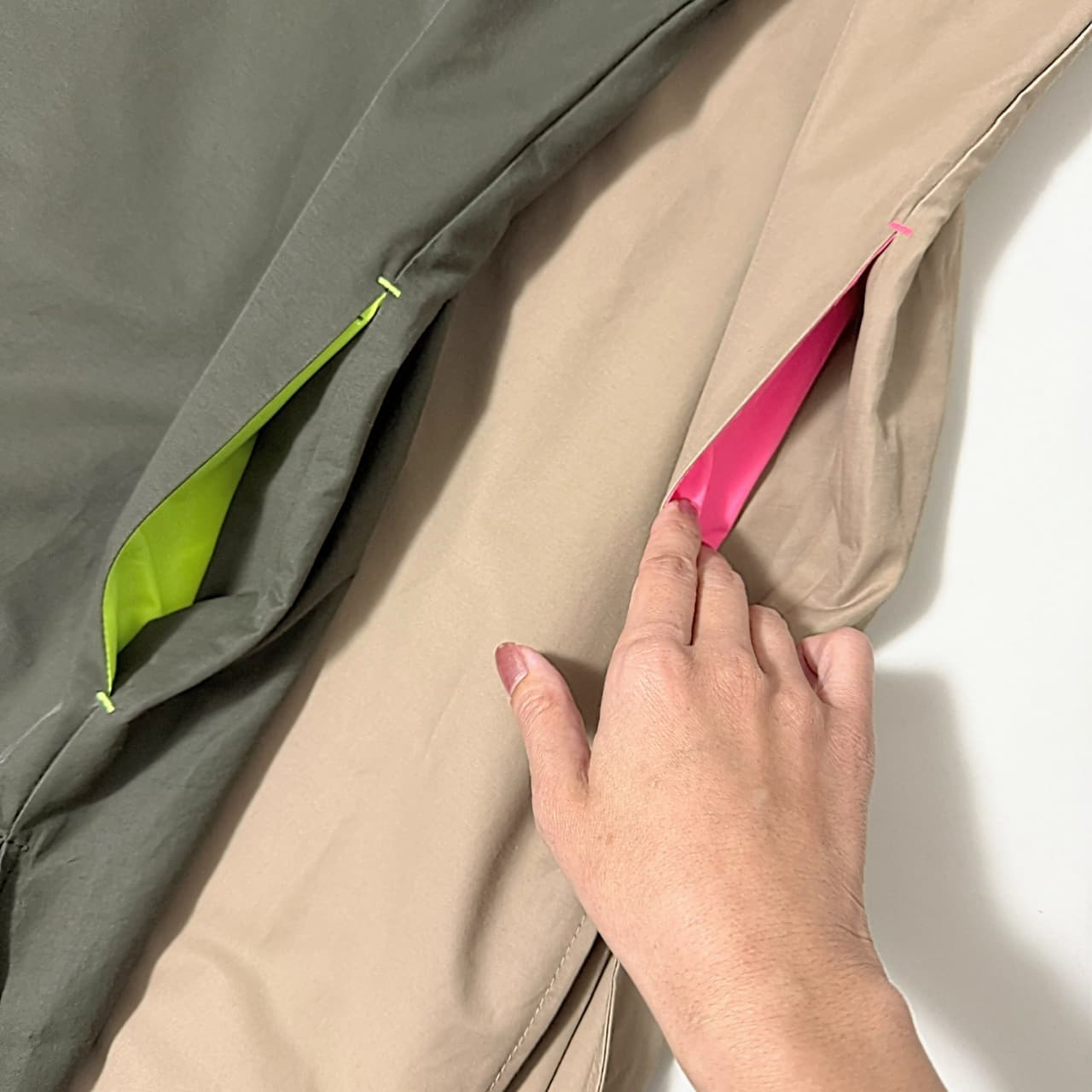 バックドッキングプリーツワンピース カーキ Free