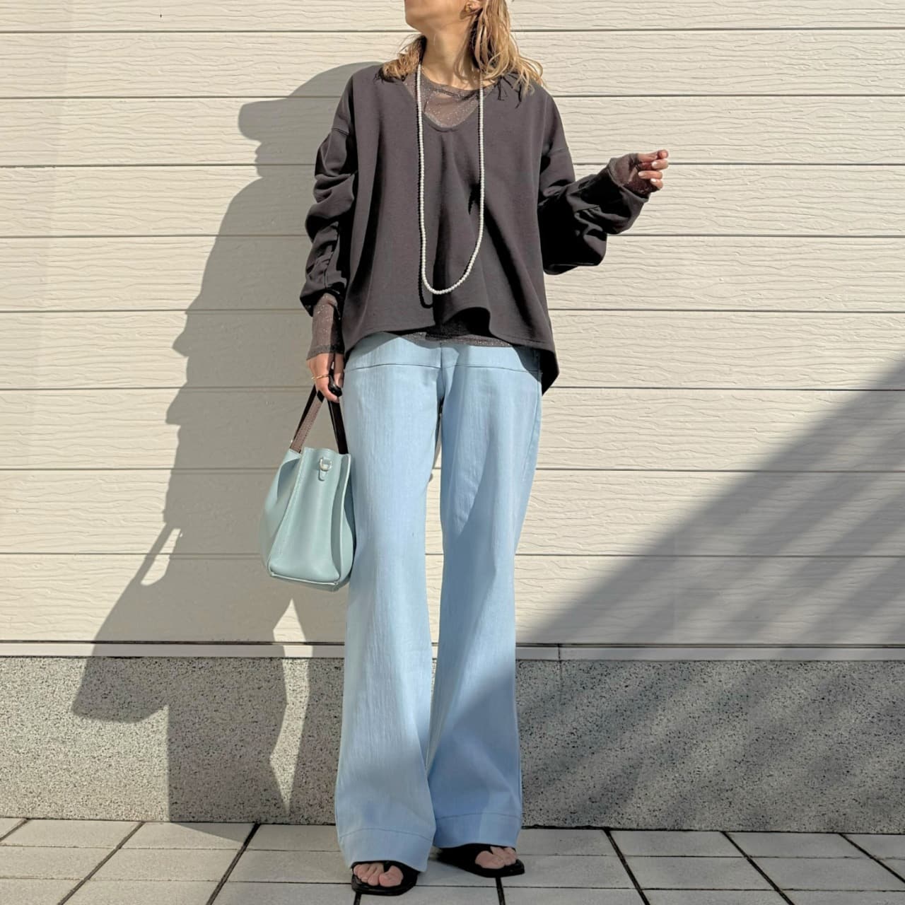 ブークレダンボールディープVネックトップス ライム Free