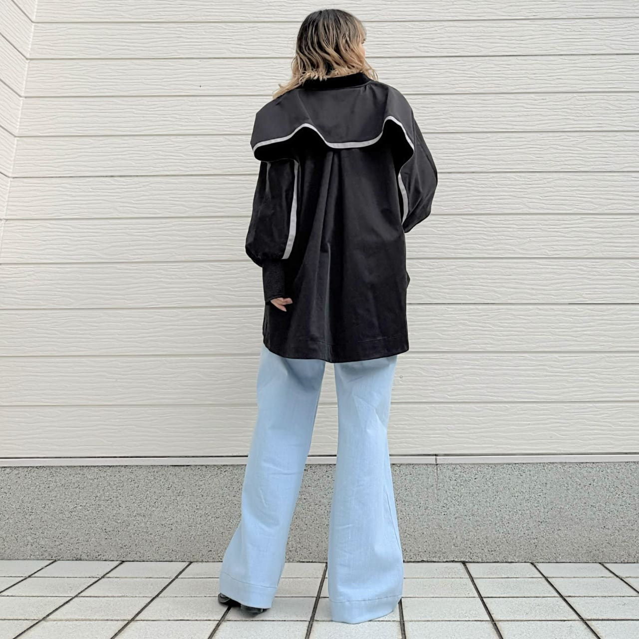 バックテープラインブルゾン アイボリー Free