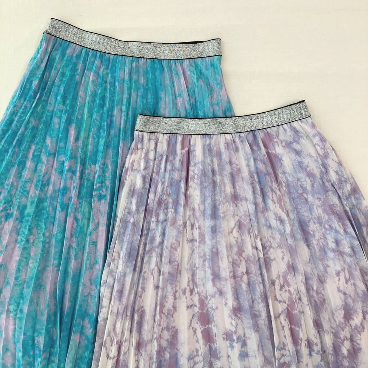 ニュアンスカラープリーツスカート ブルー Free