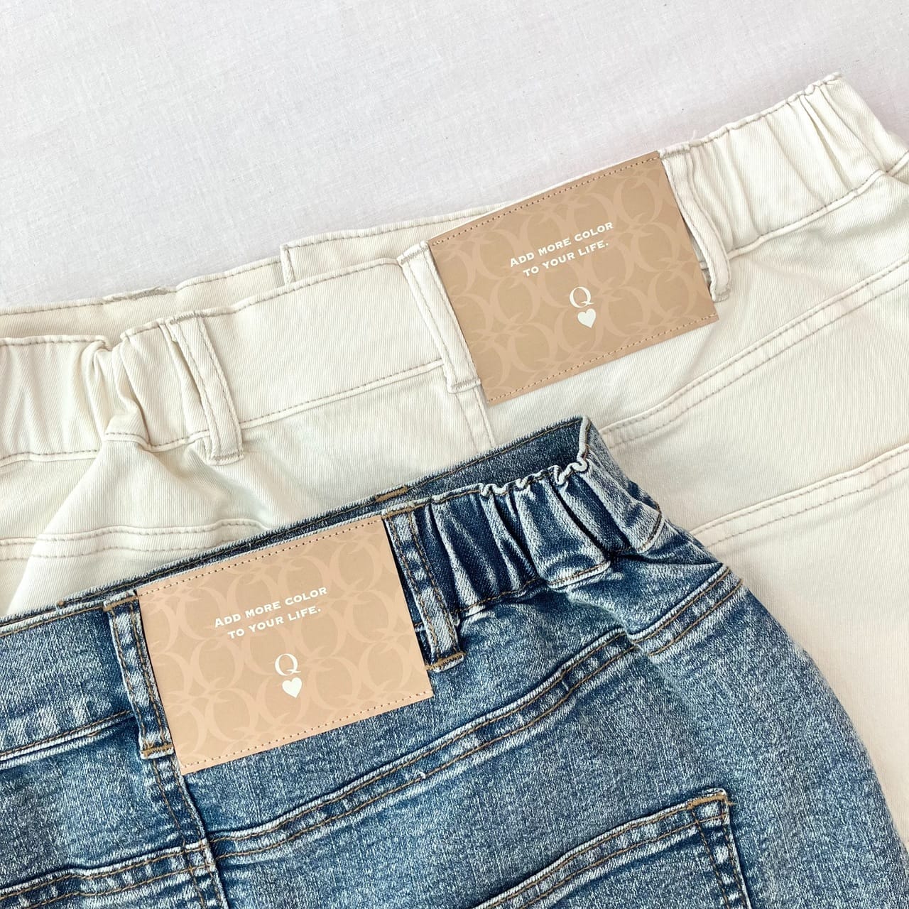 ストレッチデニムナロースカート ホワイト Free