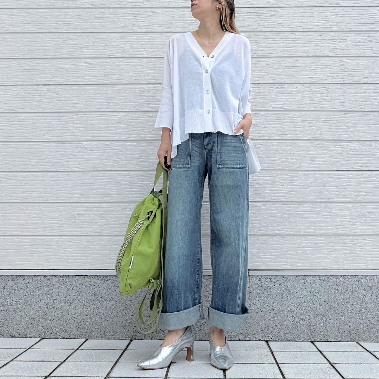 接触冷感BOXカーデ グリーン Free