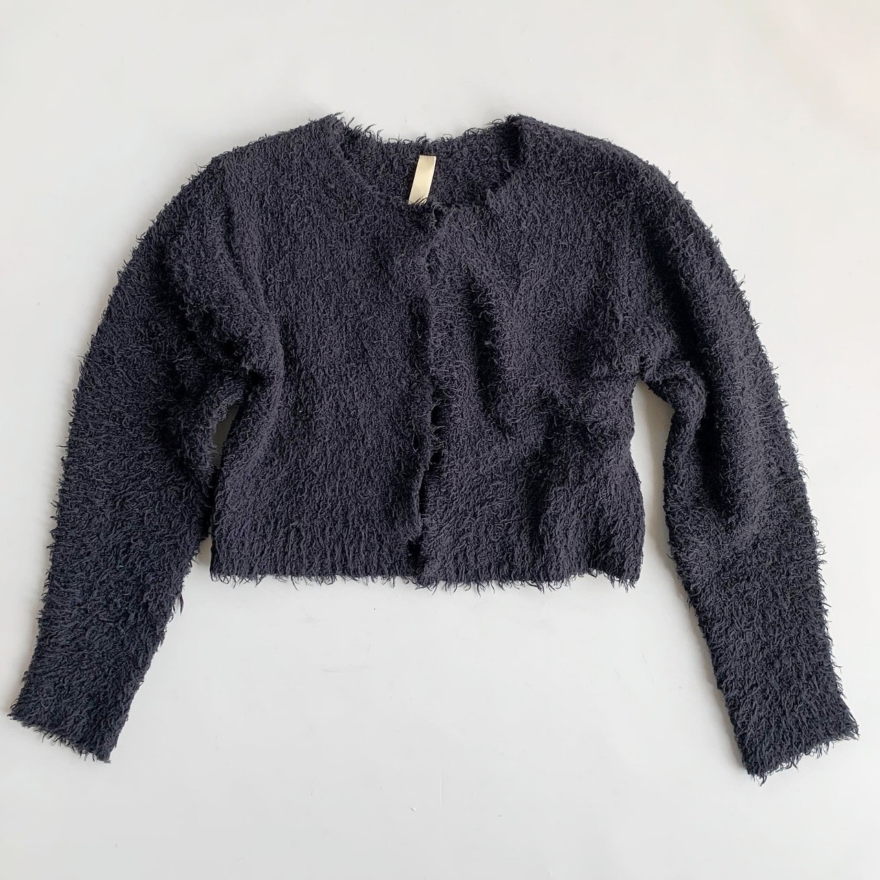 コットンシャギーカーデ ブラック Free