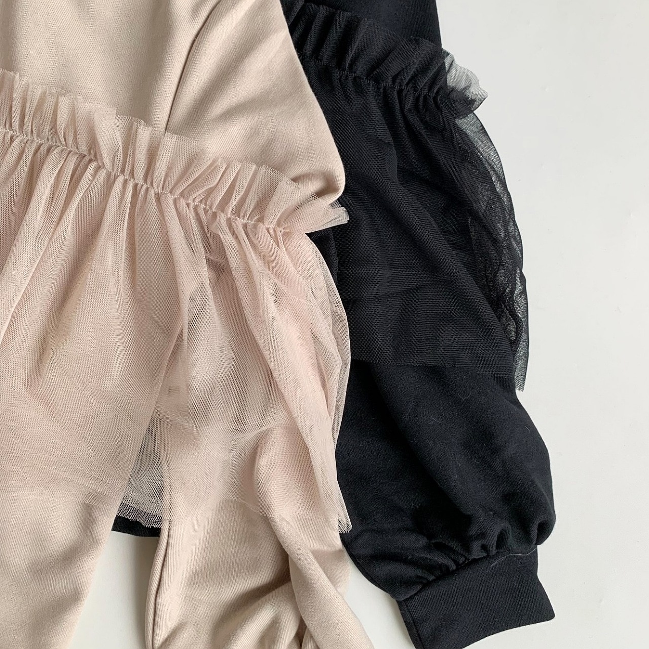 ミニ裏毛フリルトップス ベージュ Free