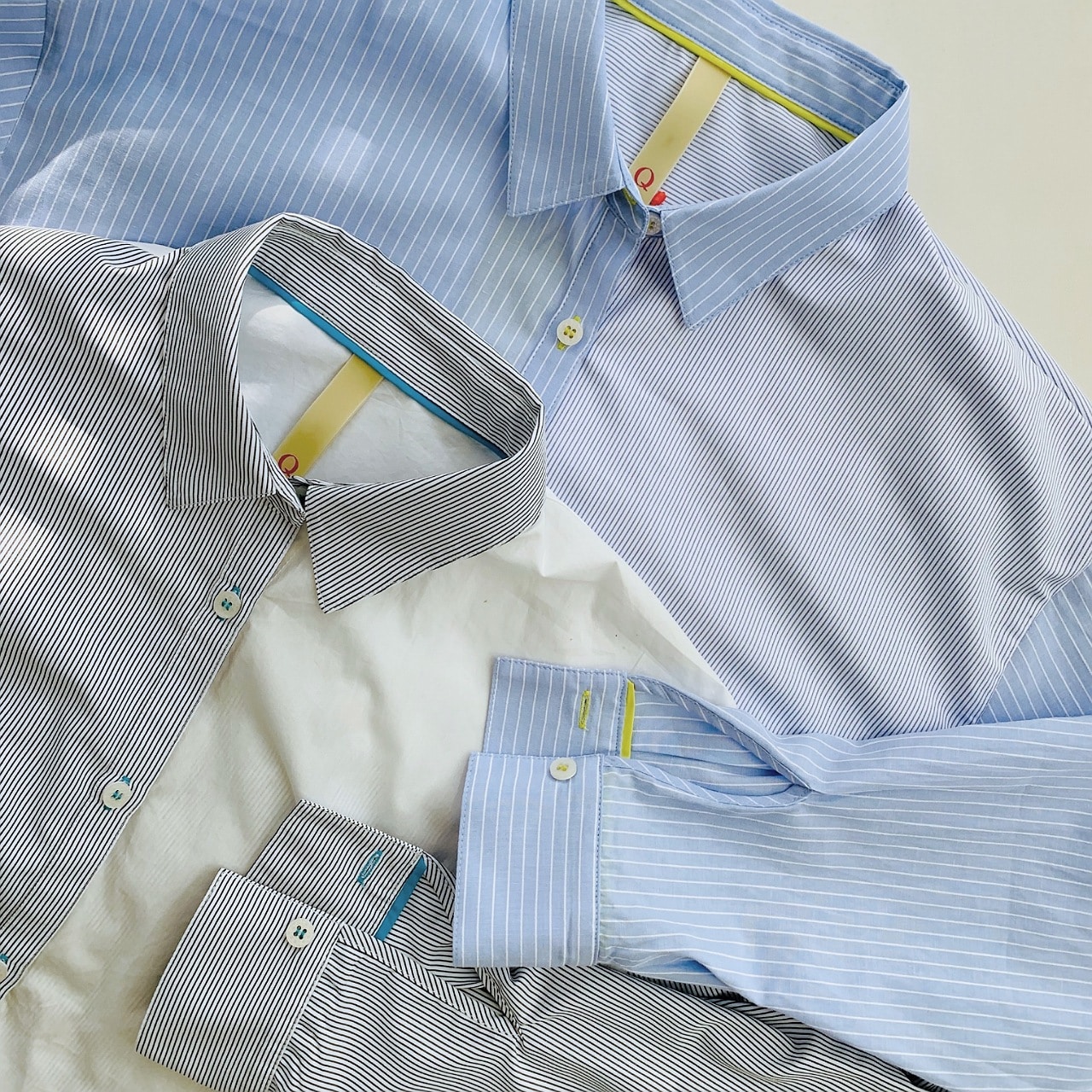 ストライプドッキングシャツ ホワイト系 Free