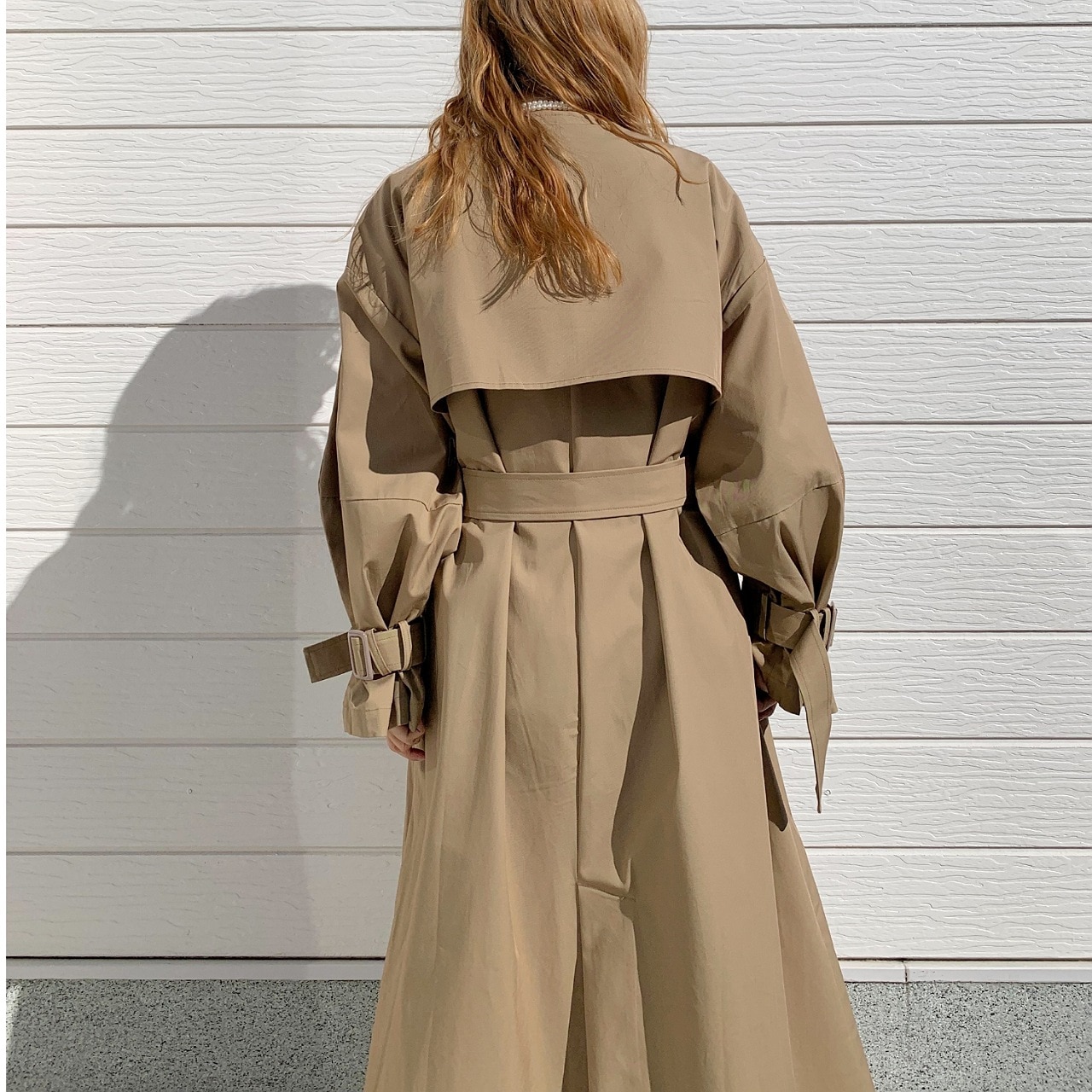 ノーカラートレンチコート ベージュ Free