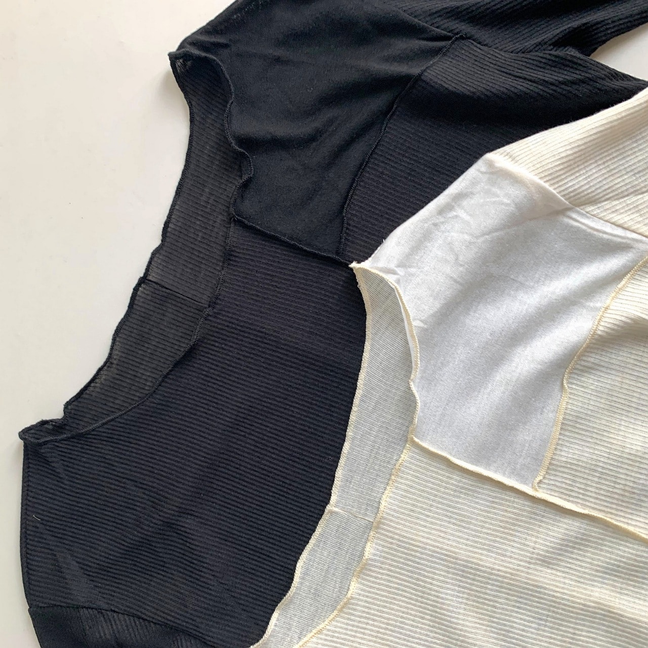 ブロック切り替えトップス アイボリー Free