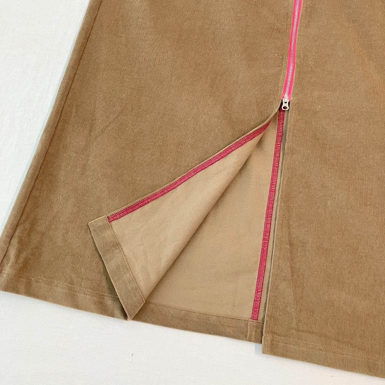 コーデュロイZipキャミワンピ ブラウン Free