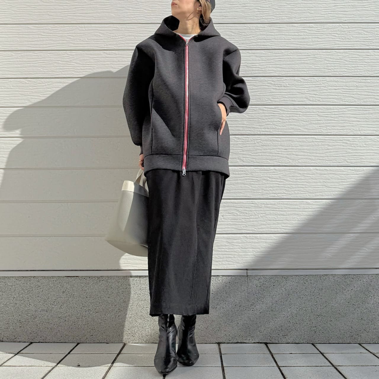 ボンディングパーカー グレー Free