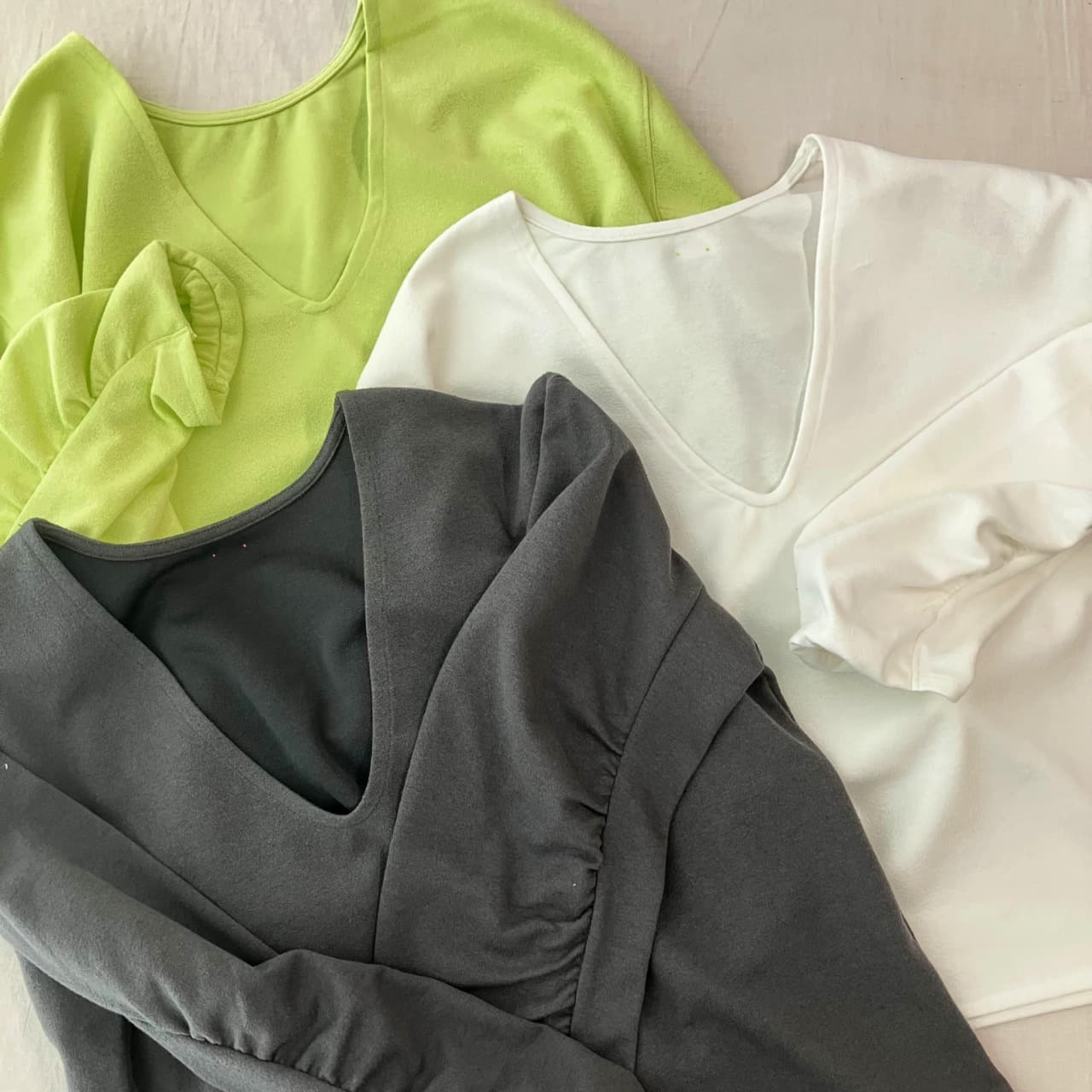 ブークレダンボールディープVネックトップス ライム Free