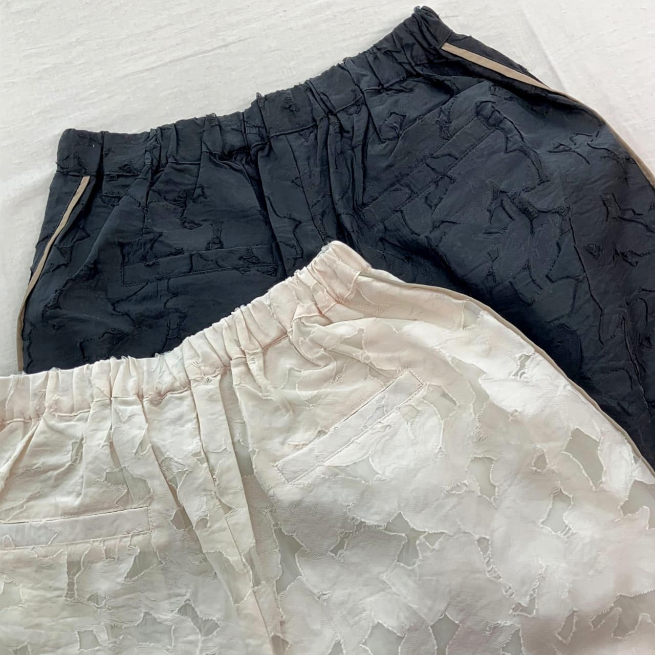 ジャガードワイドパンツ ホワイト Free