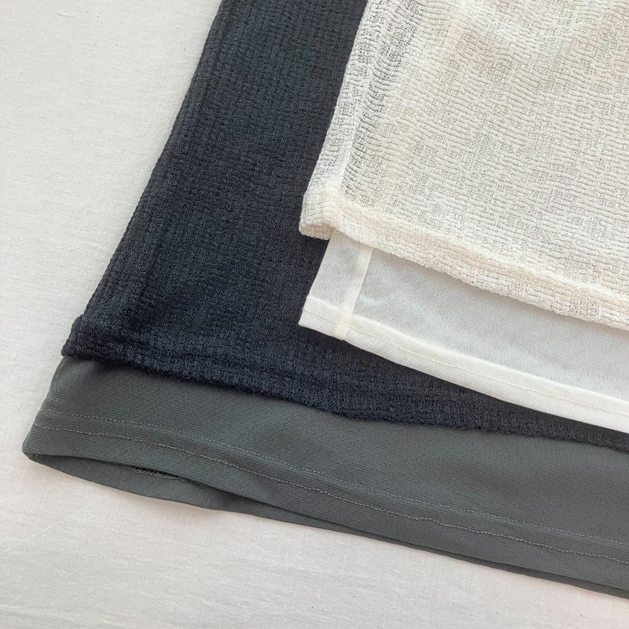 シアーヘンリーネックトップス アイボリー Free