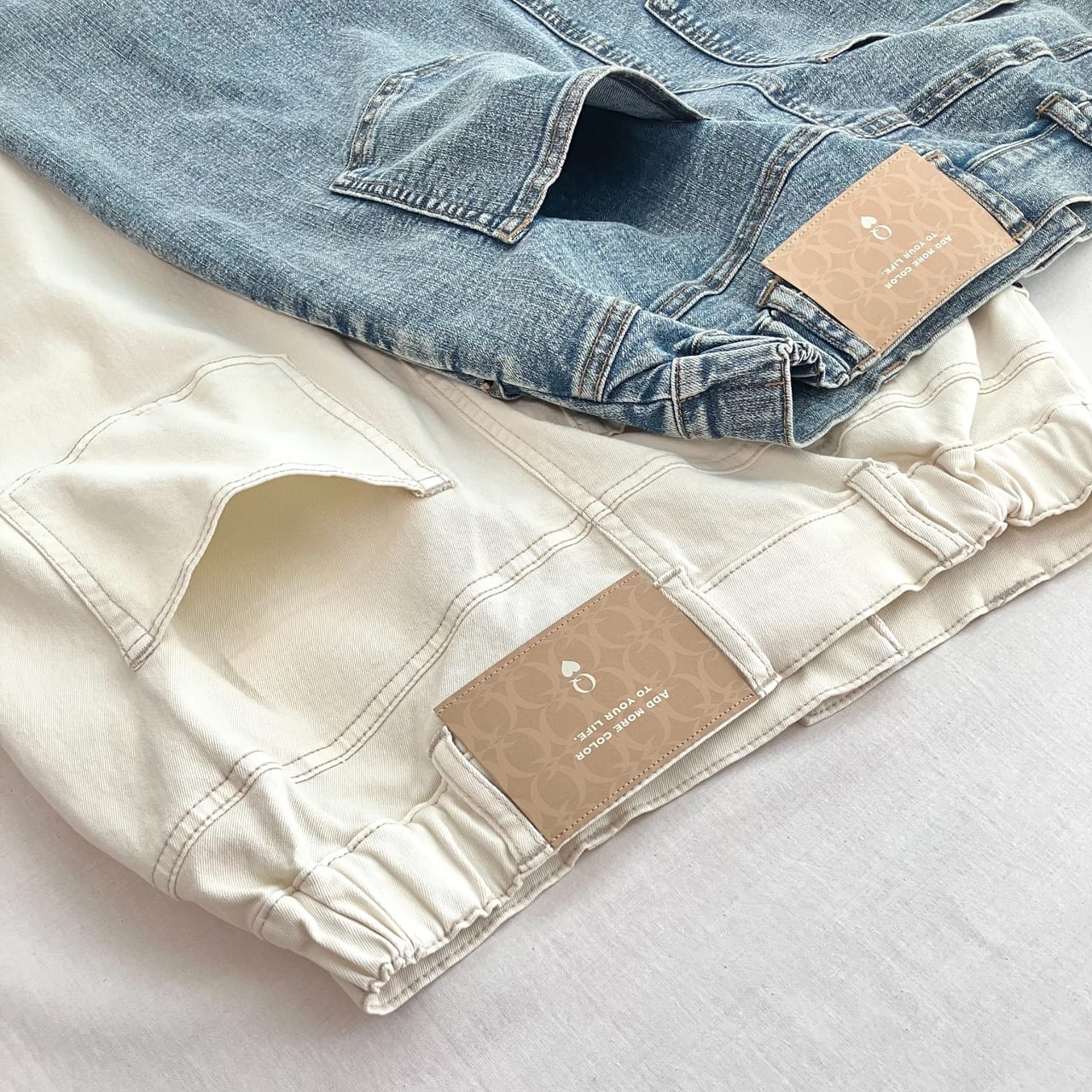 ストレッチデニムナロースカート ホワイト Free