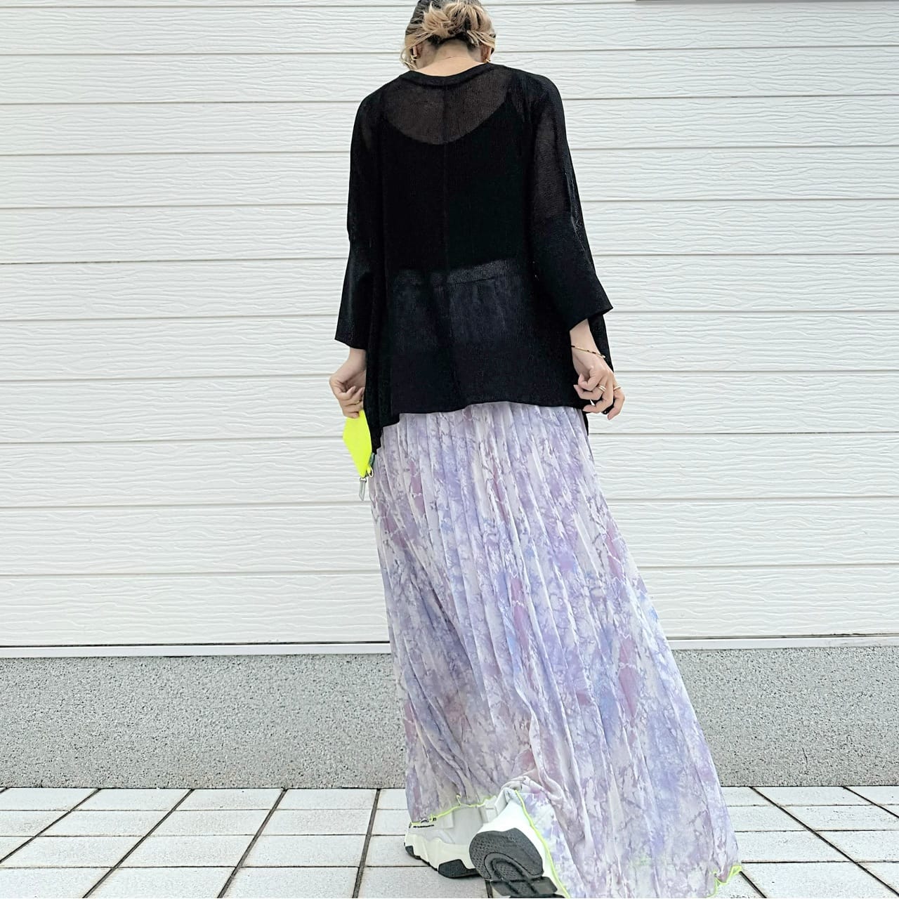 UV片畦ボックスニット グリーン Free