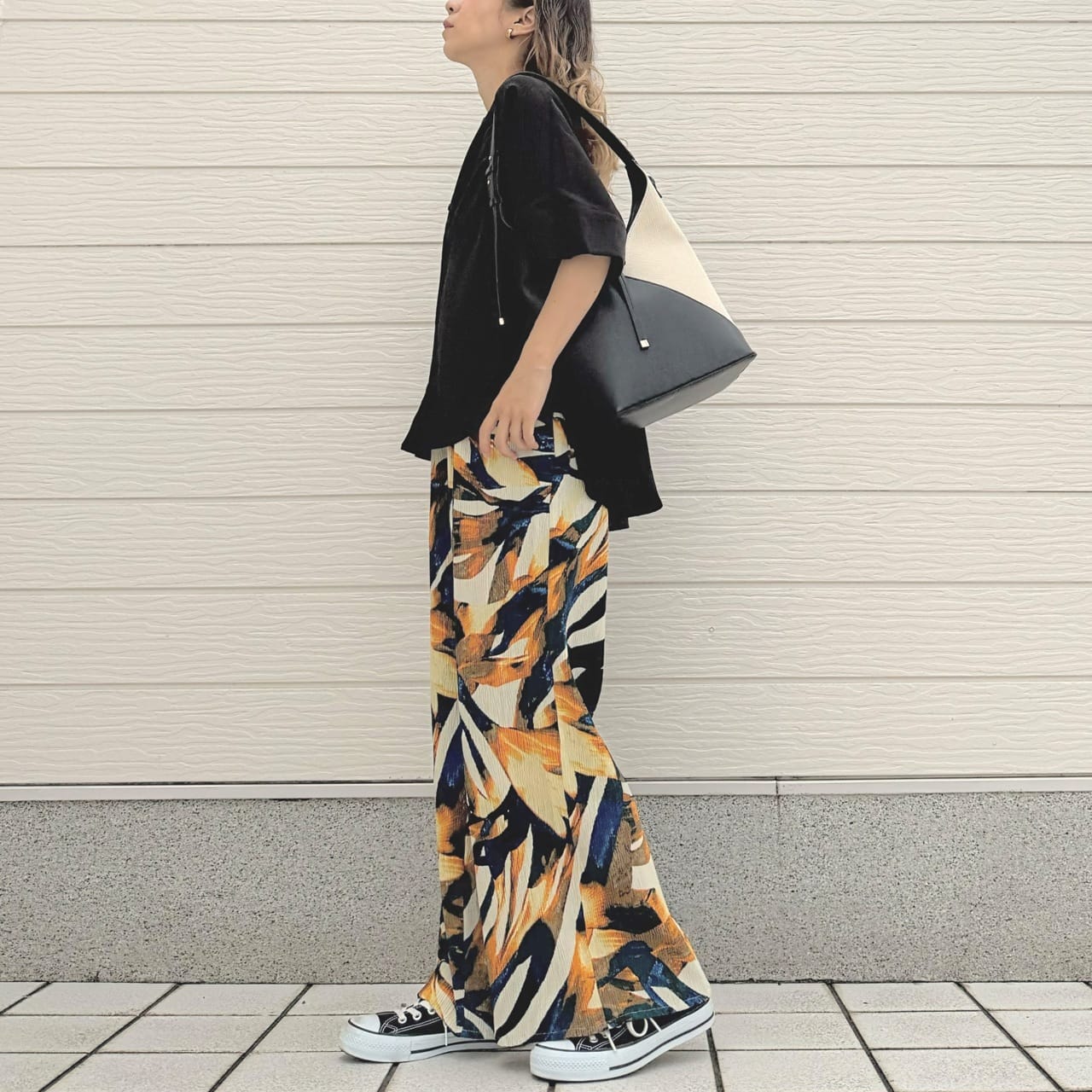 BOXシルエット5分袖シャツ マスタード Free