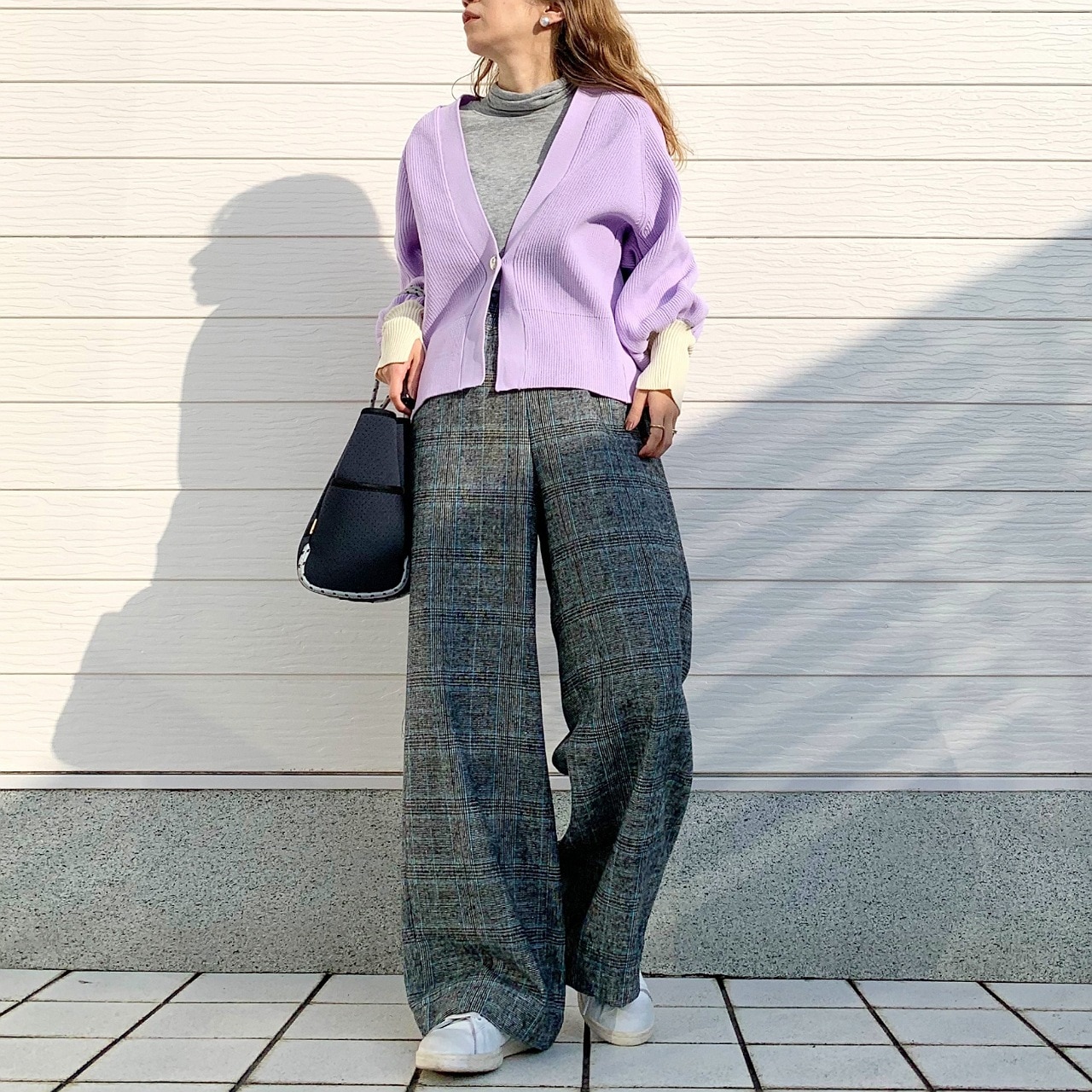 BIGボタン 片畦ドルマンカーデ アイボリー Free