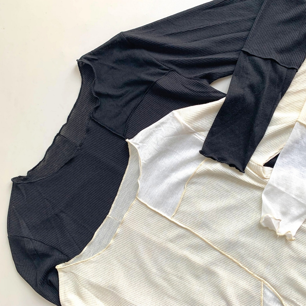 ブロック切り替えトップス アイボリー Free