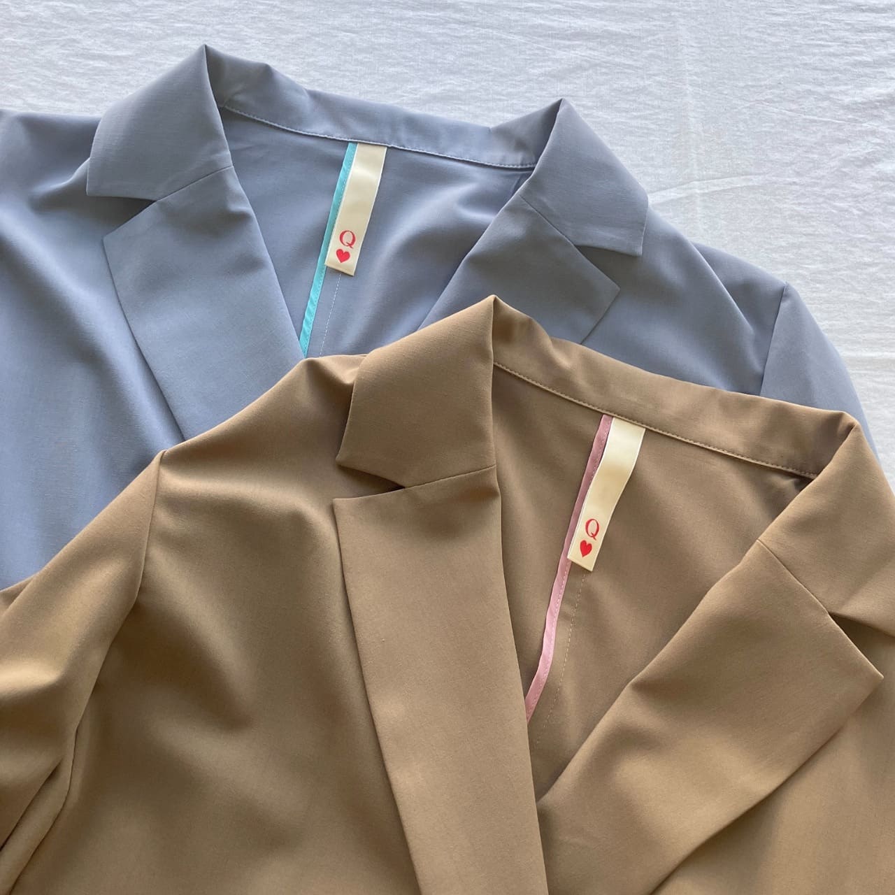 ダブルブレストバイカラージャケット キャメル Free