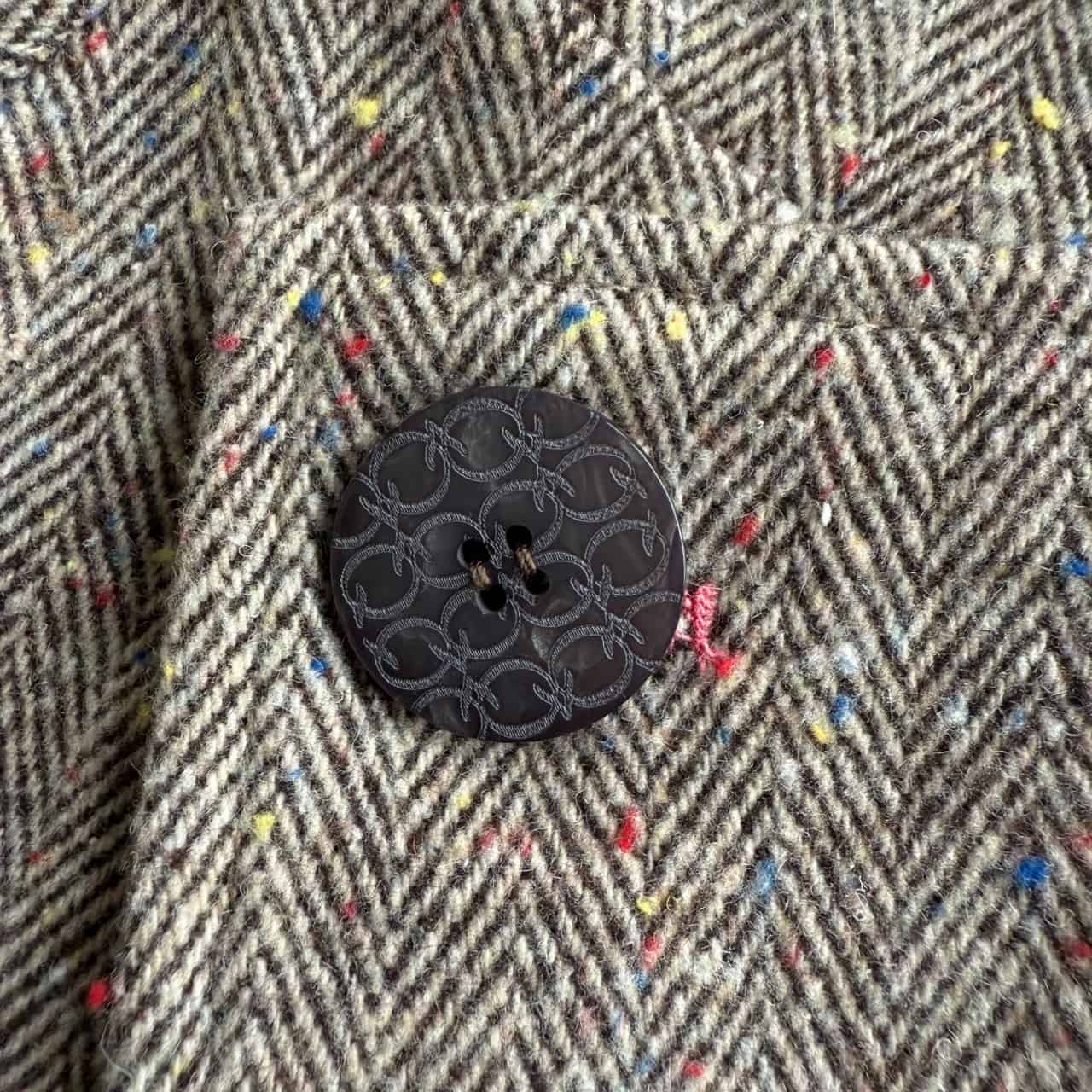 ヘリンボーンスタンドロングコート ブラウン Free