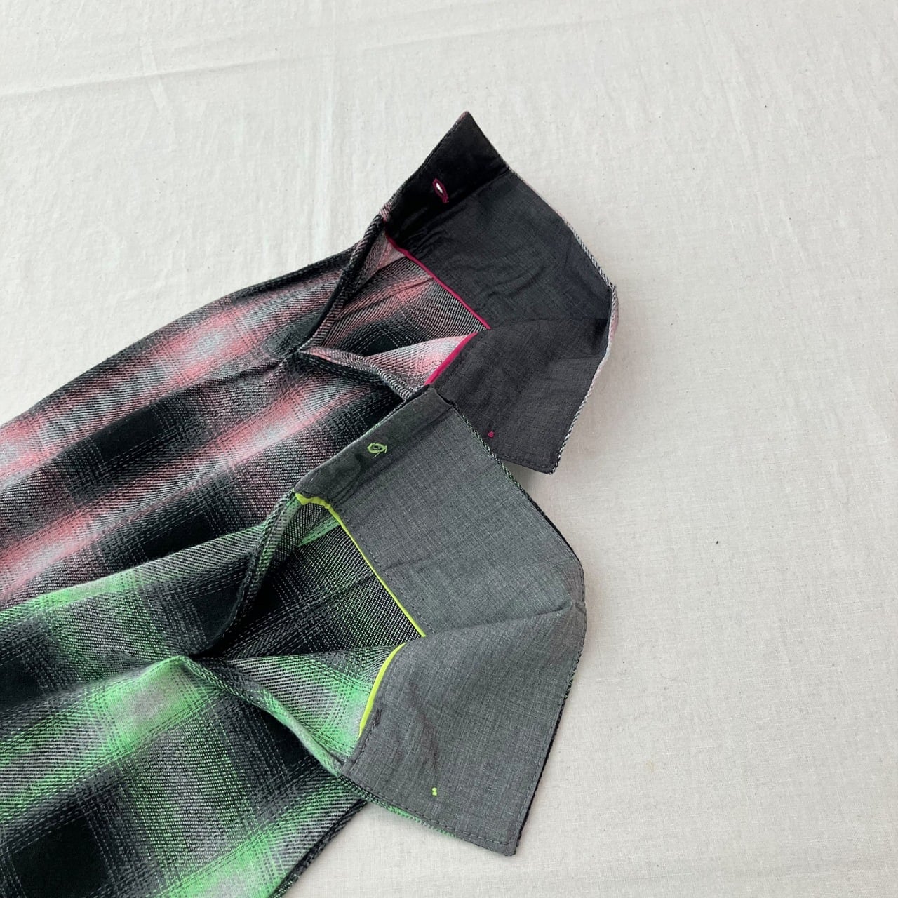 シャドーチェックオーバーサイズシャツ ピンク Free