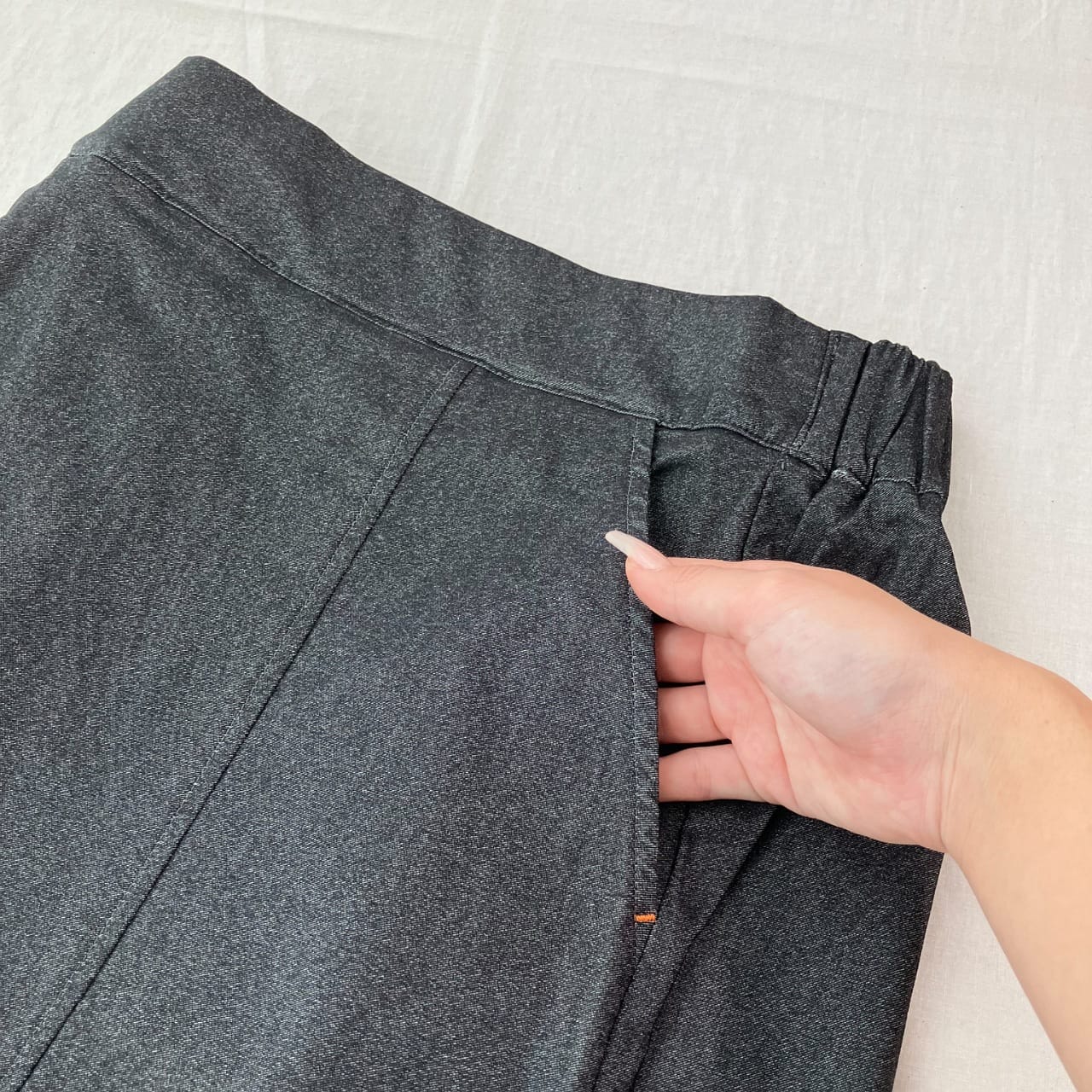 裏毛ストレッチタイトスカート チャコールグレー Free