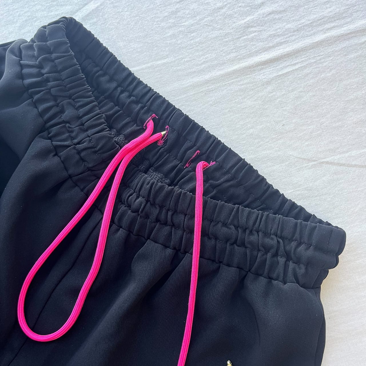 ウエストギャザーワイドパンツ ブラック Free