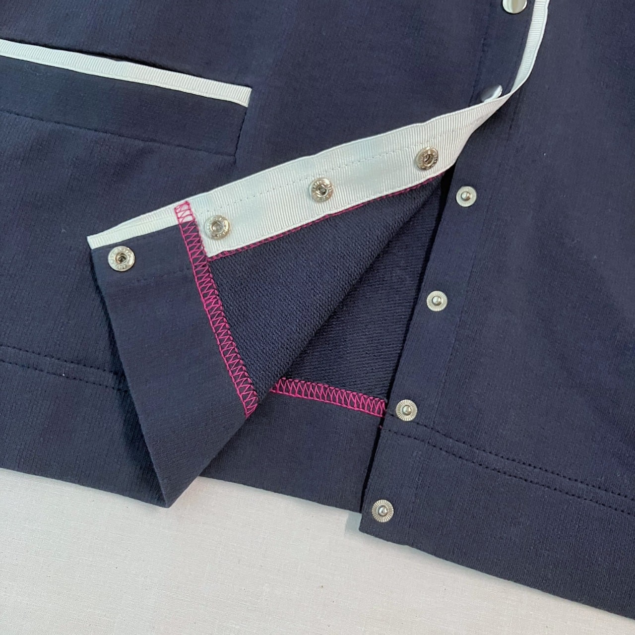 ミニ裏毛ラインボックスカーデ ライトグレー Free