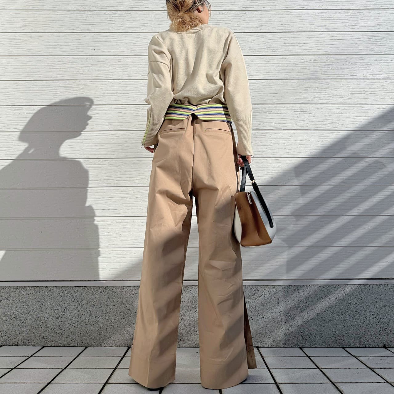 バイカラーZipニット ブルー Free