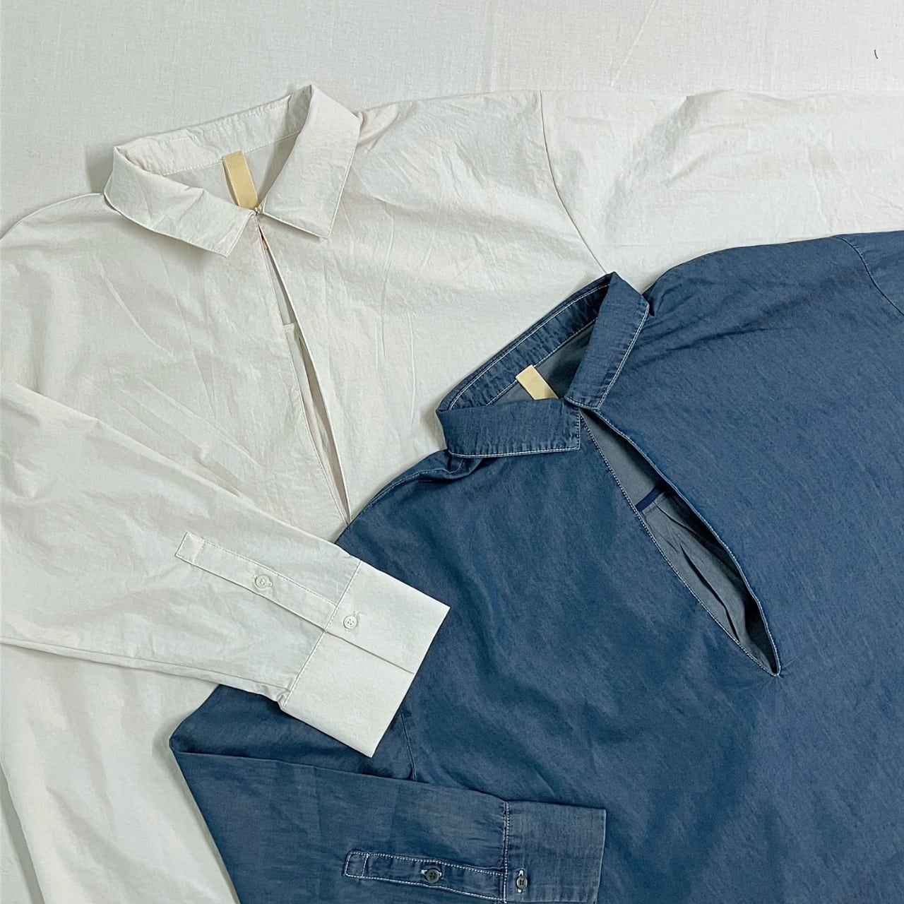 デニムスキッパーシャツ インディゴ Free