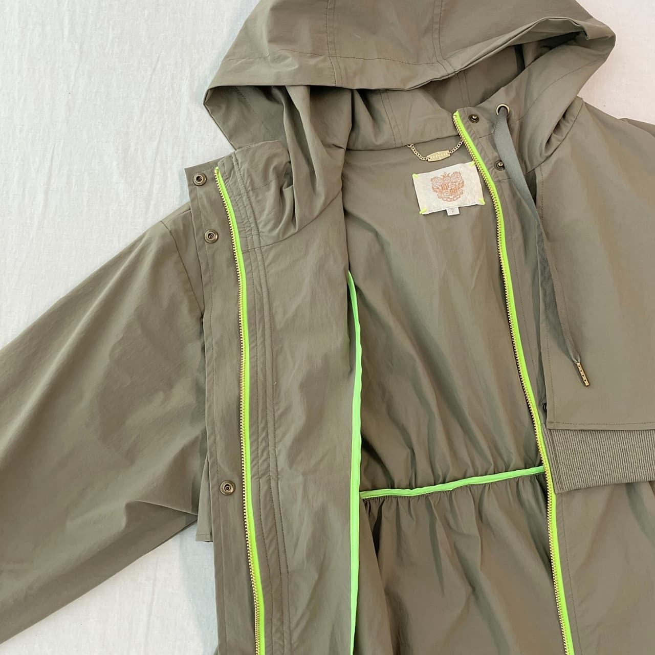 リブドッキングミリタリーコート カーキ Free