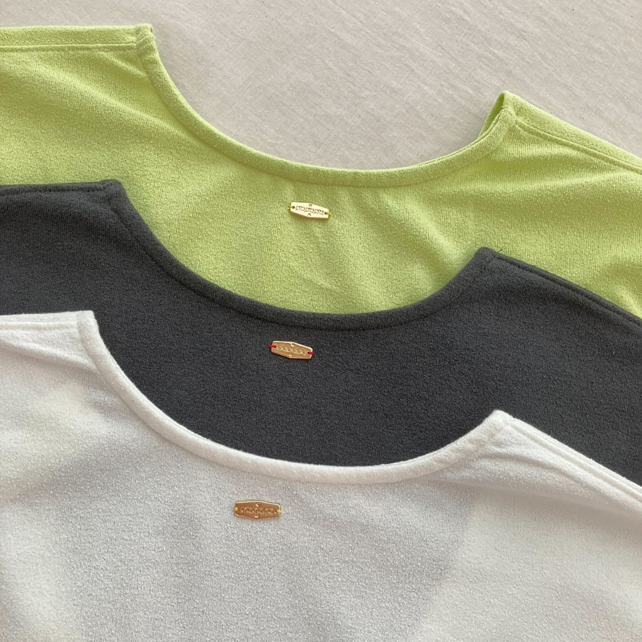 ブークレダンボールディープVネックトップス ライム Free