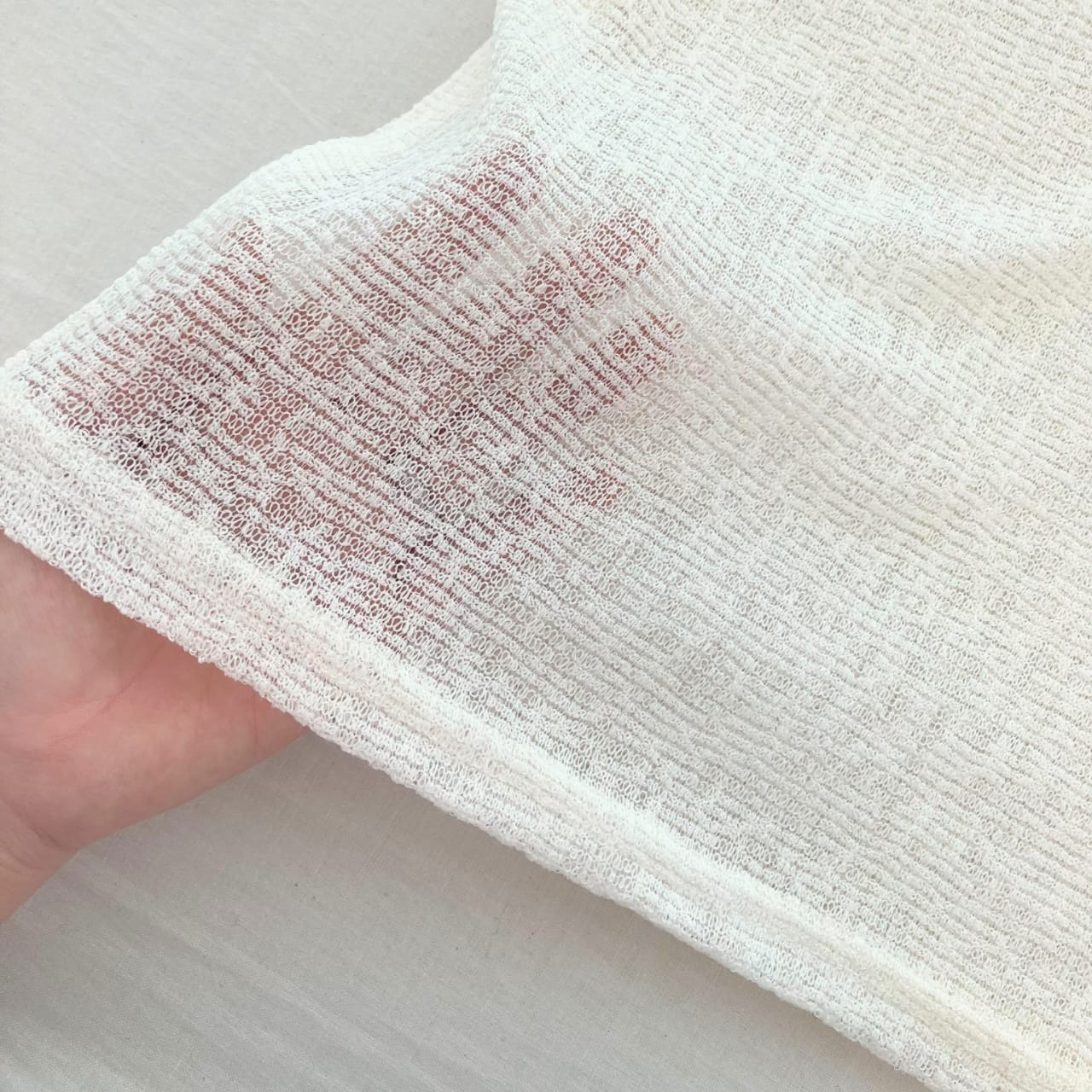 シアーヘンリーネックトップス アイボリー Free