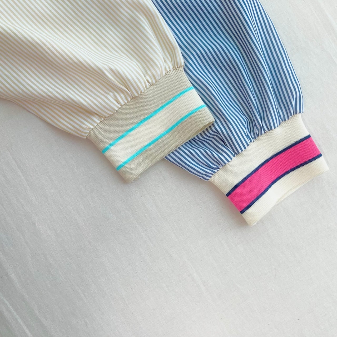 ピンストライプリブドッキングシャツ ネイビー Free