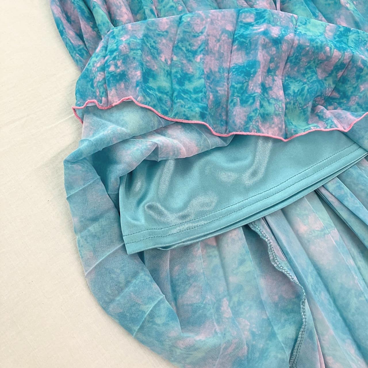 ニュアンスカラープリーツスカート ブルー Free