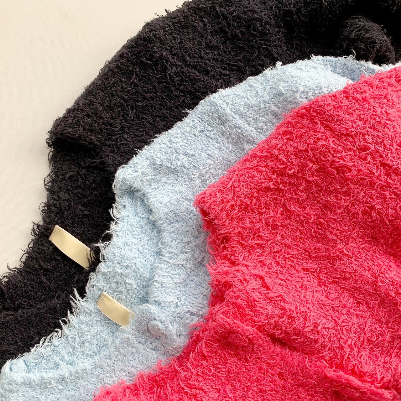 コットンシャギーカーデ ブルー Free