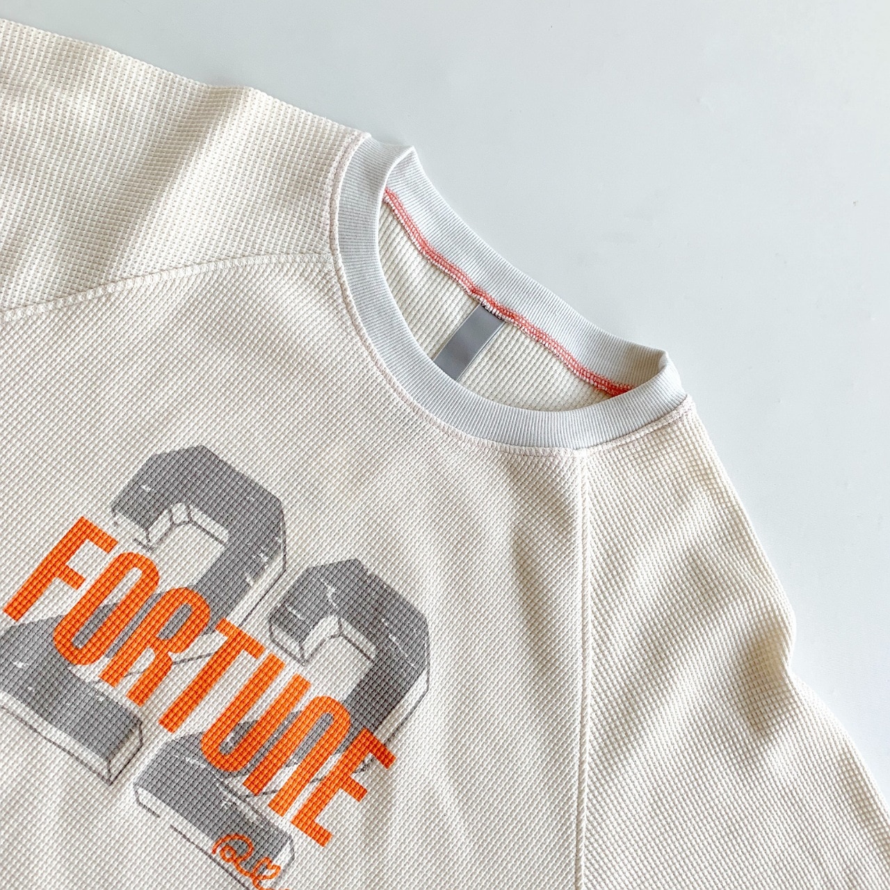 ワッフルボリュームトップス アイボリー Free