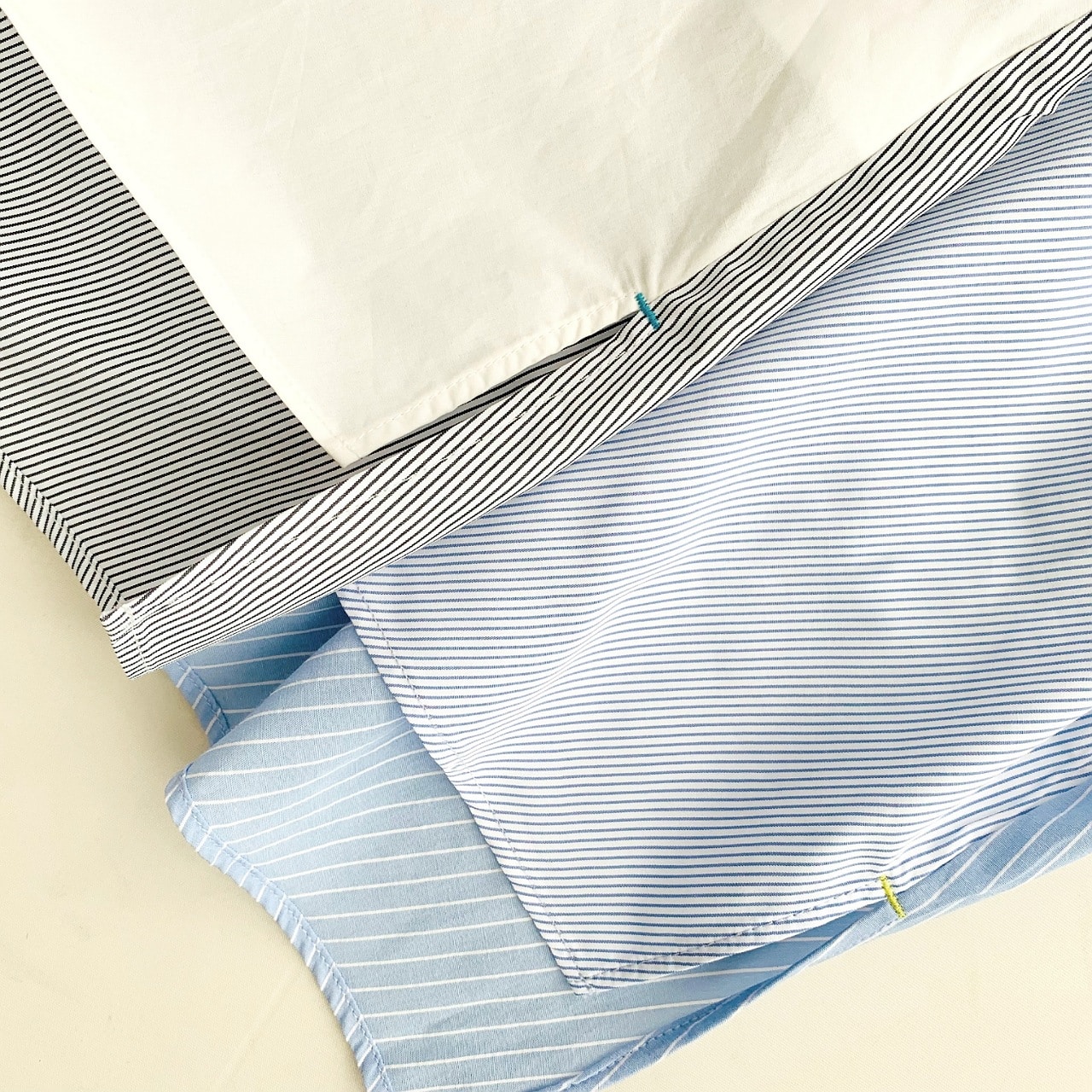 ストライプドッキングシャツ ブルー系 Free