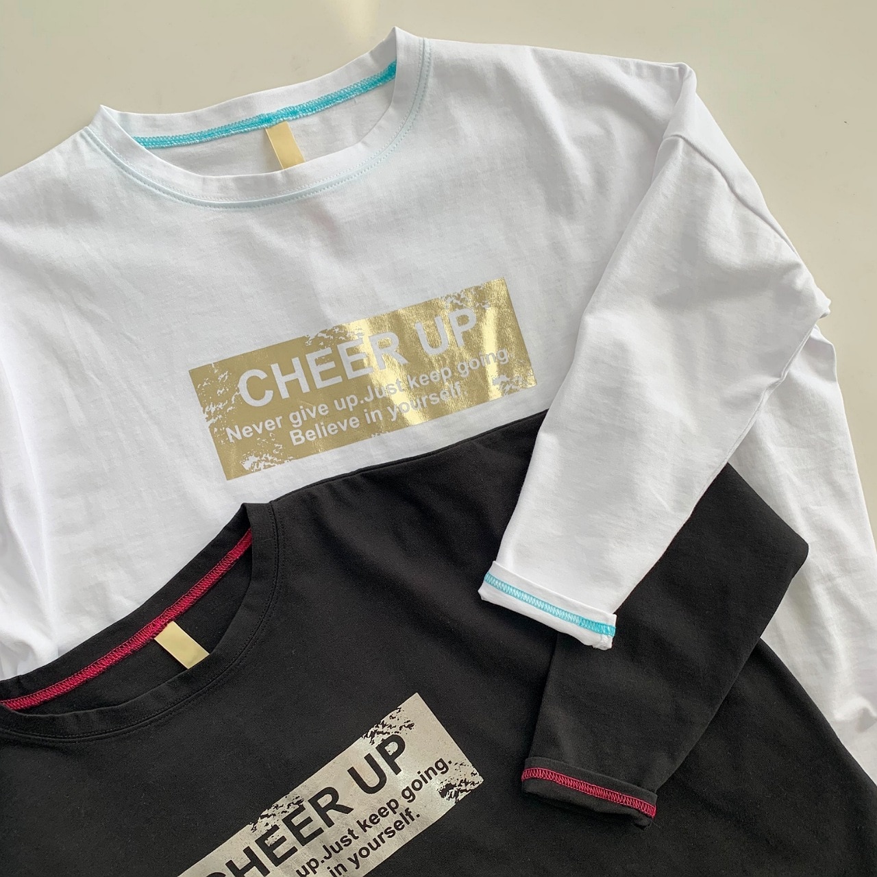 スクエア箔ロンT ホワイト Free