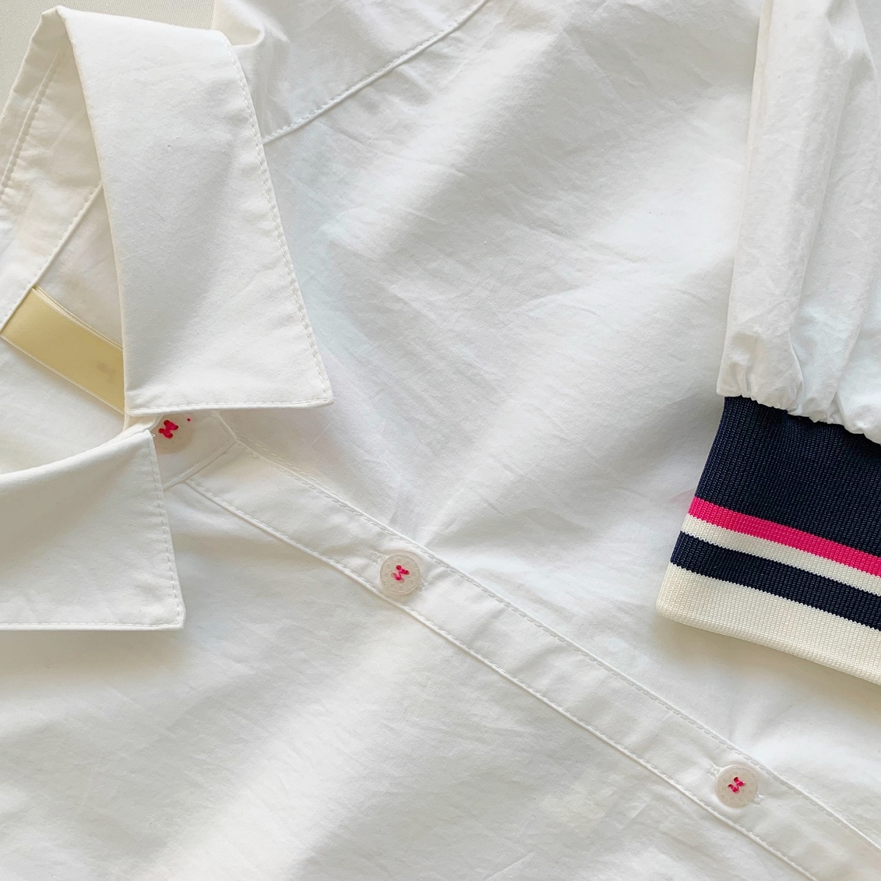 リブドッキングシャツ ホワイト Free