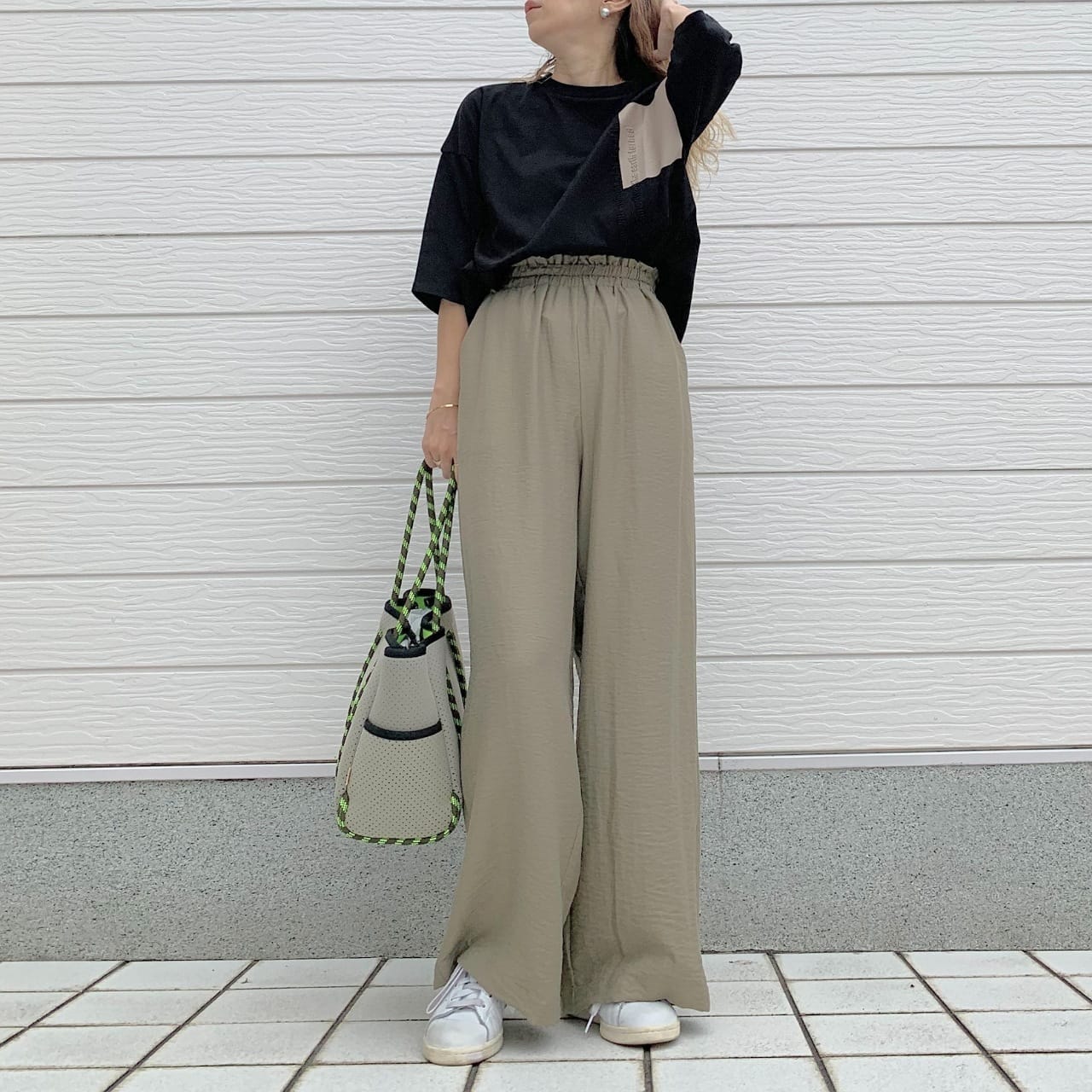 エンボスロゴT ホワイト×イエロー Free