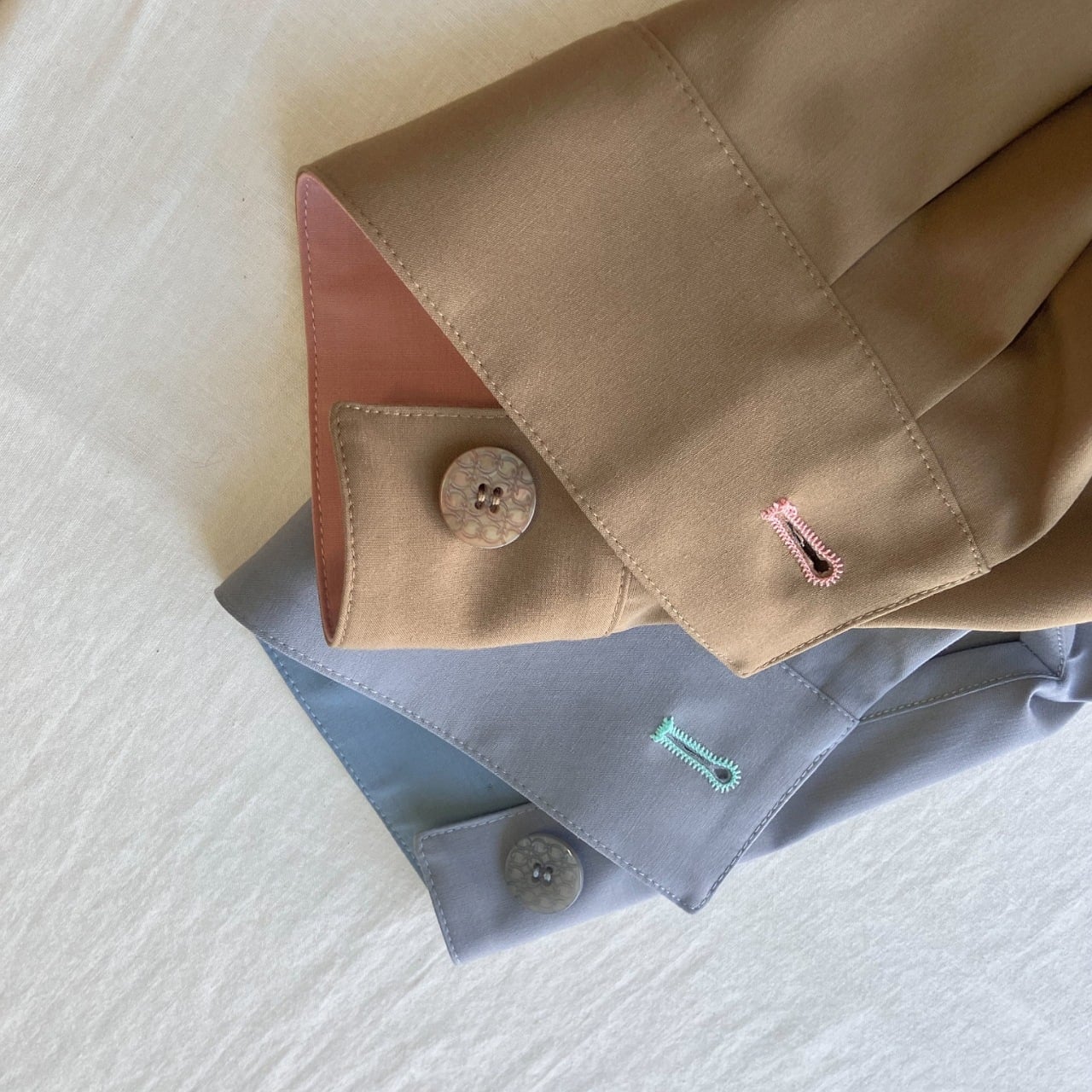 ダブルブレストバイカラージャケット キャメル Free