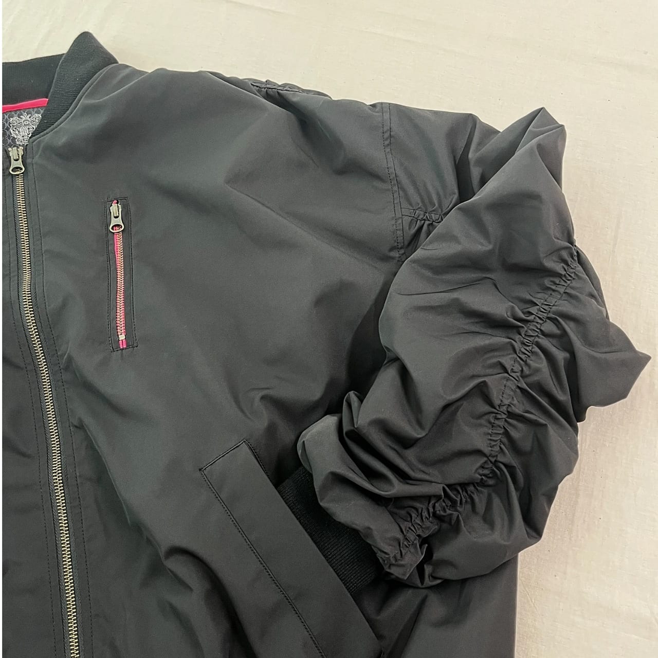 MA-1ギャザーブルゾン グレージュ Free