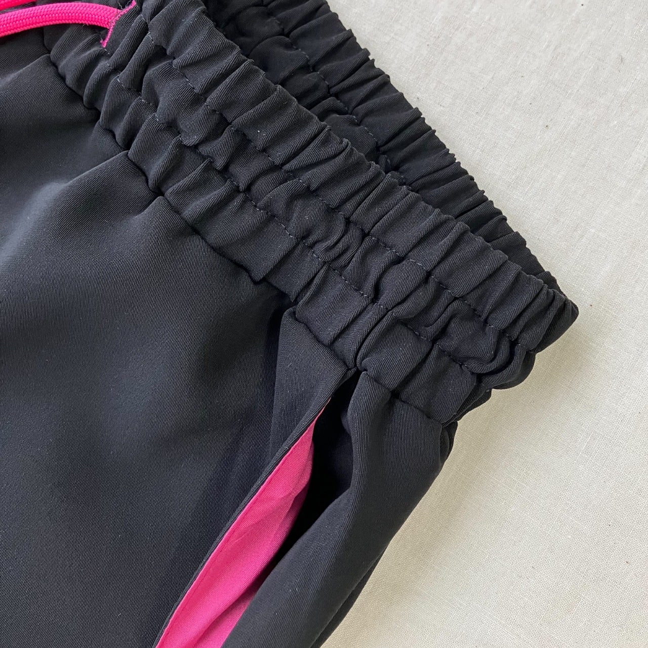 ウエストギャザーワイドパンツ ブラック Free