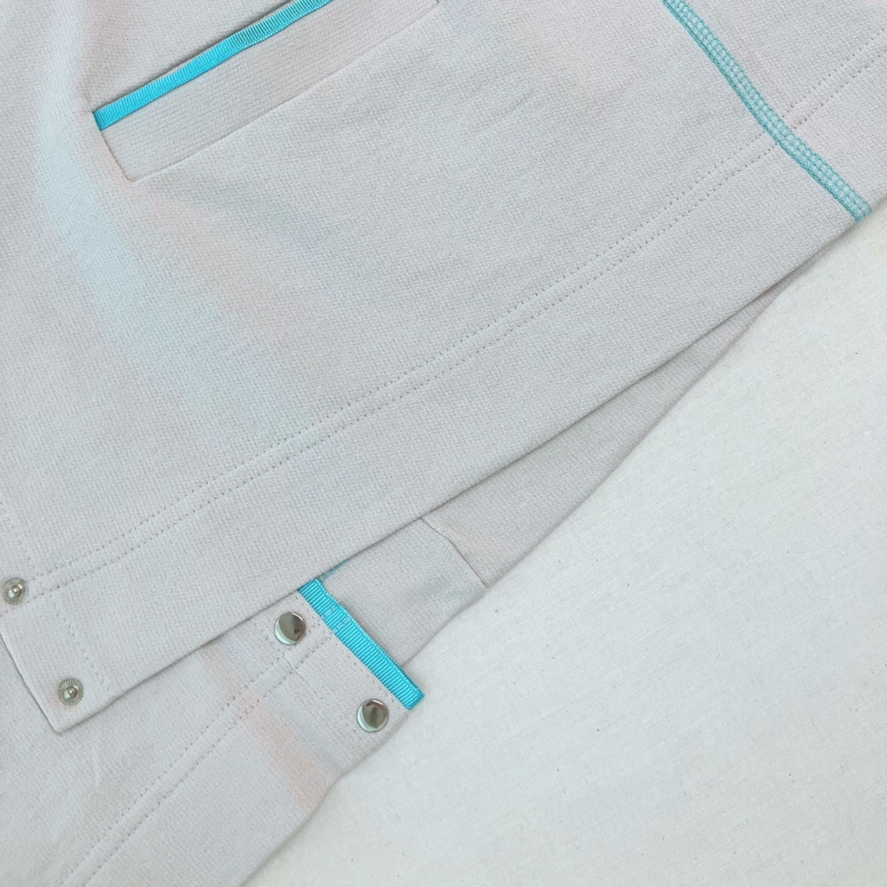 ミニ裏毛ラインボックスカーデ ライトグレー Free