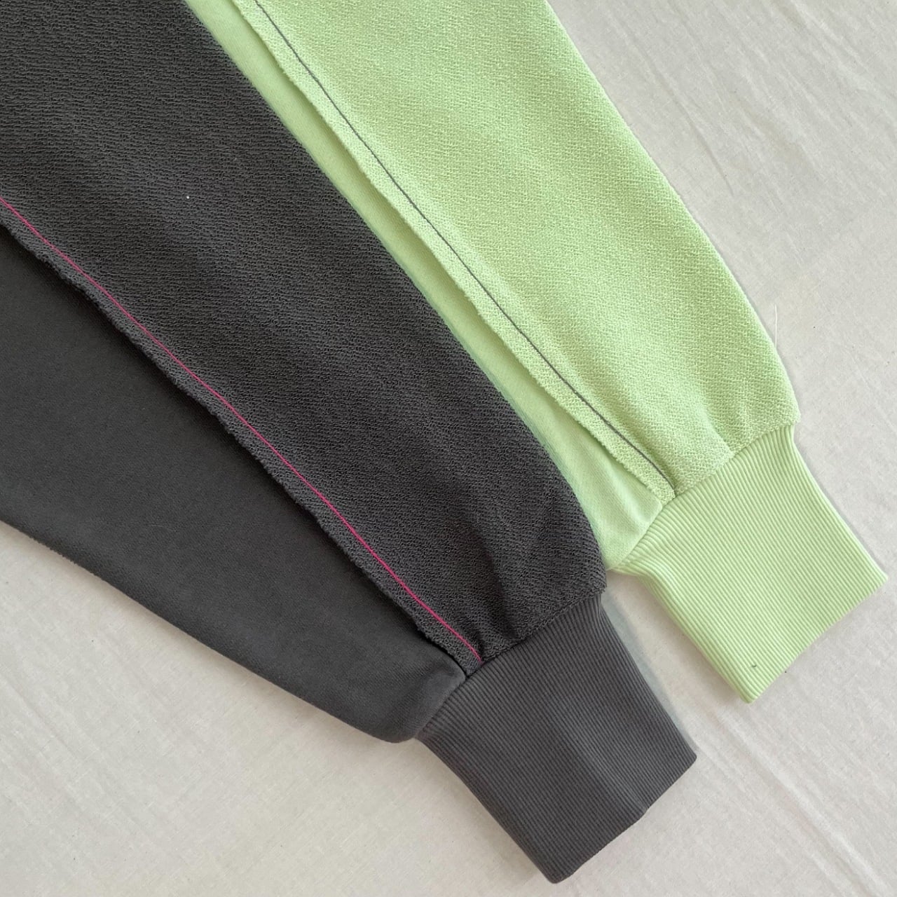 ボートネックラグラン裏毛トップス ライトグリーン Free