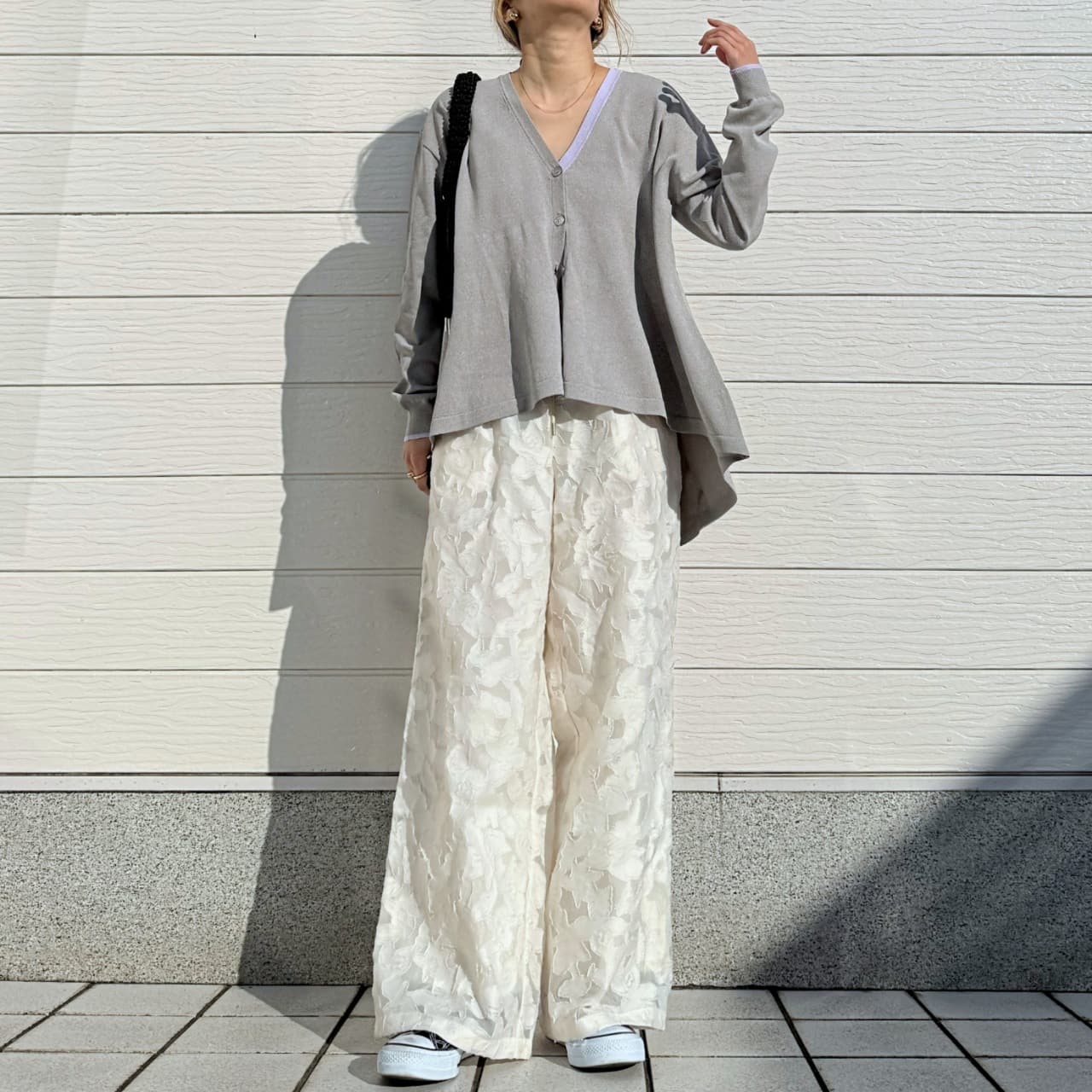 バイカラーラインフレアカーデ ターコイズブルー Free